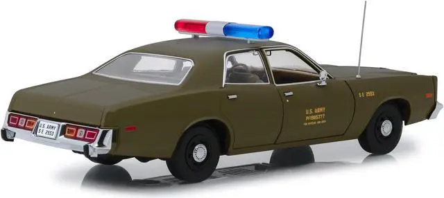 Alt view image 6 of 6 - 1977 Plymouth Fury U.S. Army Police Army Green "The A-Team" (1983-1987) TV Series 1/18 Diecast Model Car by Greenlight
