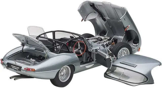 Alt view image 2 of 6 - Jaguar Lightweight E Type Roadster RHD (Right Hand Drive) Dark Silver 1/18 Model Car by Autoart