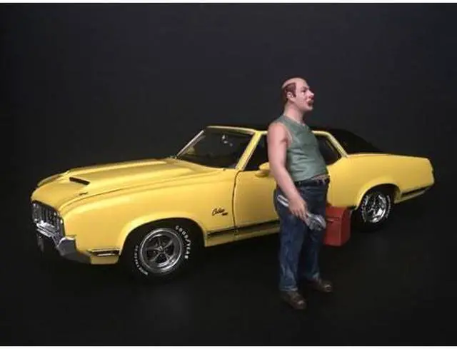 Alt view image 6 of 7 - Mechanic Sam with Tool Box Figurine for 1/18 Scale Models by American Diorama 38180