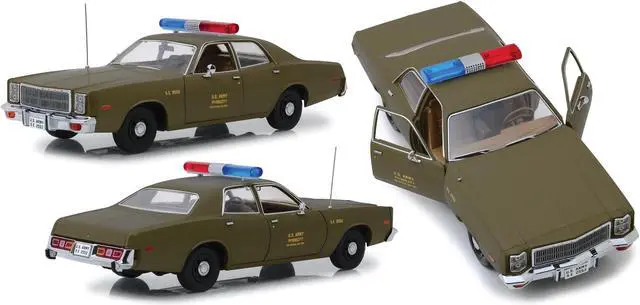 Alt view image 4 of 6 - 1977 Plymouth Fury U.S. Army Police Army Green "The A-Team" (1983-1987) TV Series 1/18 Diecast Model Car by Greenlight