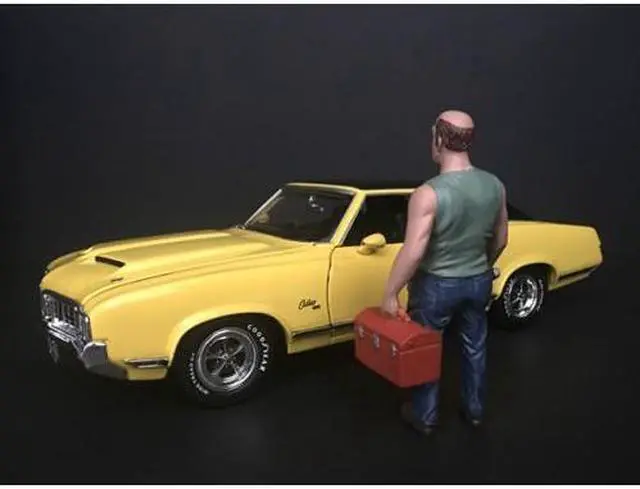 Alt view image 7 of 7 - Mechanic Sam with Tool Box Figurine for 1/18 Scale Models by American Diorama 38180