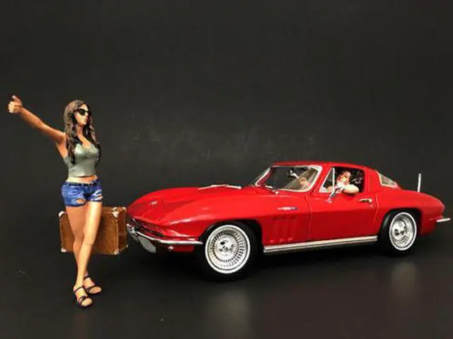 Alt view image 4 of 10 - Hitchhiker 2 piece Figurine Set (Green Shirt) for 1/18 Scale Model Cars by American Diorama