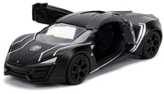 Alt view image 4 of 6 - Lykan Hypersport "Black Panther" Theme "Marvel" Series 1/32 Diecast Model Car by Jada