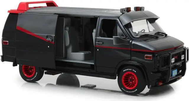 Alt view image 4 of 11 - 1983 GMC Vandura Black "The A-Team" (1983-1987) TV Series 1/18 Diecast Model Car by Greenlight