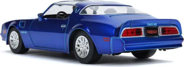 Alt view image 5 of 6 - Henry Bower\'s Pontiac Firebird Trans Am Candy Blue with Pennywise Diecast Figurine \It Chapter Two\ (2019) Movie 1/24 Diecast Model Car by Jada"""