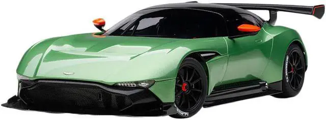 Main image of Aston Martin Vulcan Apple Tree Green Metallic with Orange Accents and Carbon Top 1/18 Model Car by Autoart