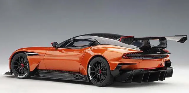 Alt view image 4 of 7 - Aston Martin Vulcan Madagascar Orange with Carbon Top 1/18 Model Car by Autoart