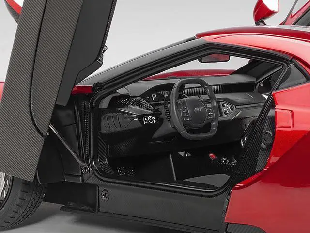 Alt view image 3 of 7 - 2017 Ford GT Liquid Red with Silver Stripes 1/18 Model Car by Autoart