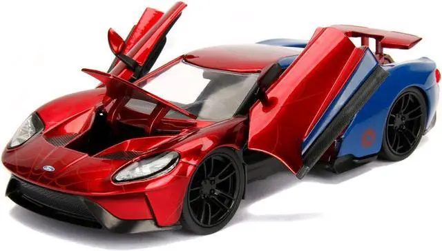 Alt view image 2 of 6 - 2017 Ford GT with Spider Man Diecast Figurine "Marvel" Series 1/24 Diecast Model Car by Jada