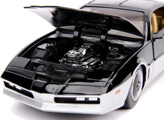 Alt view image 4 of 6 - K.A.R.R. Black and Silver with Light "Knight Rider" (1982) TV Series "Hollywood Rides" Series 1/24 Diecast Model Car by Jada