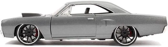 Alt view image 3 of 10 - Dom's Plymouth Road Runner Metallic Gray with Black Hood Stripe "Fast & Furious" Movie 1/24 Diecast Model Car by Jada