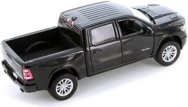 Alt view image 3 of 6 - 2019 RAM 1500 Laramie Crew Cab Pickup Truck Black 1/24 Diecast Model Car by Motormax