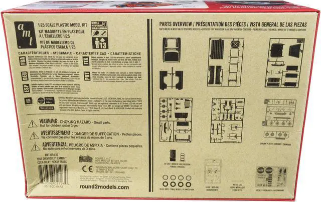 Alt view image 4 of 8 - Skill 3 Model Kit 1955 Chevrolet Cameo Pickup Truck "Coca-Cola" w/Vintage Vending Machine & Dolly 1/25 Scale Model AMT