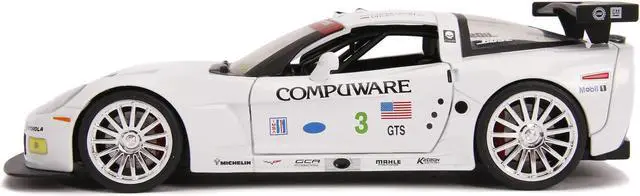 Alt view image 3 of 6 - 2005 Chevrolet Corvette C6-R #3 O. Beretta - O. Gavin "Compuware" White "Bigtime Muscle" 1/24 Diecast Model Car by Jada