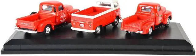 Alt view image 2 of 3 - "Classic Pickups" Gift Set of 3 Pickup Trucks "Coca Cola" 1/72 Diecast Model Cars by Motorcity Classics