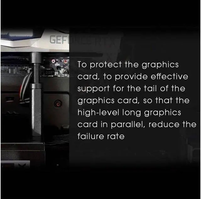 Alt view image 5 of 7 - Graphics Card GPU Brace Support Adjustable Aluminum Alloy Video Card Sag with Magnet Holder Bracket Jack Desktop PC Case - 2.9-4.7"- L - Black