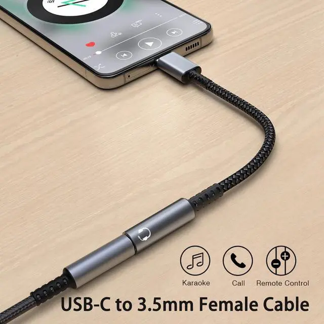 Alt view image 2 of 6 - USB C to 3.5mm Audio Adapter USB Type C to 3.5mm Headphone Adapter for Galaxy S21 Ultra USB C to Aux Dongle Cable Cord DAC Stereo Earphone Adapters for Samsung S20 FE Note20 iPad Pro OnePlus 9 Pro 8T
