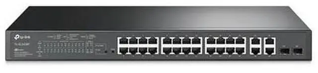 Alt view image 12 of 15 - TP-Link 24-Port 10/100Mbps + 4-Port Gigabit Smart PoE+ Switch - 24 Ports - Manageable - 2 Layer Supported - 2 SFP Slots - 18.80 W Power Consumption - 250 W PoE Budget - Optical Fiber, Twisted Pair - P