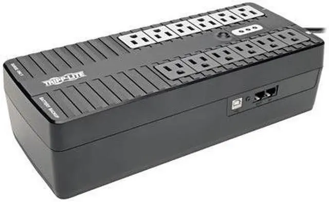 Alt view image 9 of 20 - tripp lite 900va ups desktop battery back up, 12 outlet, 480w 120v standby, ultra-compact, usb (internet900u)