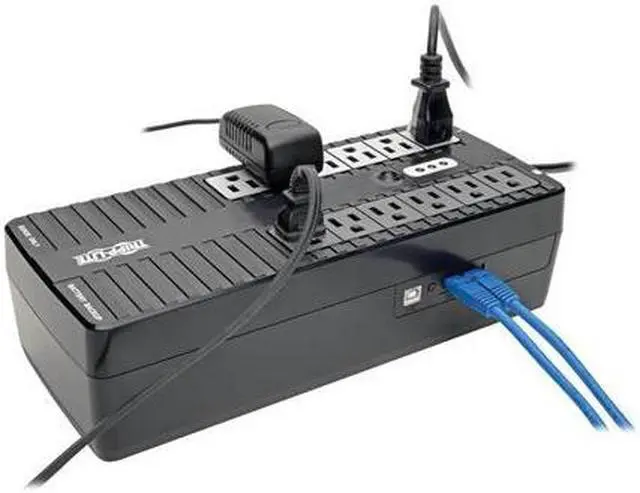 Alt view image 10 of 20 - tripp lite 900va ups desktop battery back up, 12 outlet, 480w 120v standby, ultra-compact, usb (internet900u)
