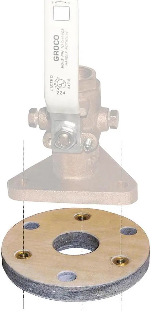 Alt view image 6 of 6 - GROCO BB-1 BACKING BLOCK FITS 3/4 & 1 SEACOCKS