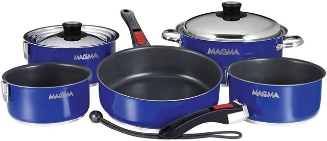 Alt view image 3 of 8 - MAGMA NESTABLE 10 PIECE S.S. COBALT BLUE INDUCTION COOKWARE