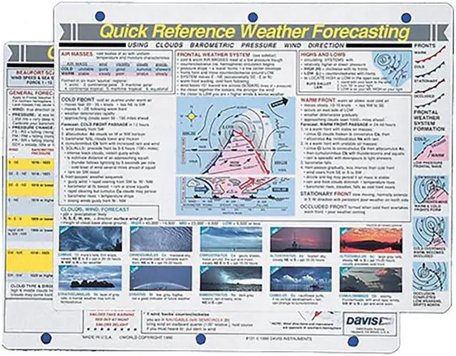 Alt view image 3 of 3 - Davis Instruments Weather Forecasting Quick Reference Card, 8 1/2 X 11-Inch