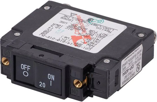 Alt view image 2 of 3 - BLUE SEA 7443 UL-489 CIRCUIT BREAKER 20A DC FLAT ROCKER