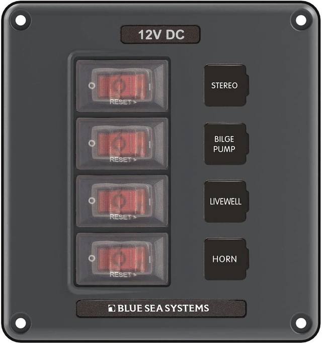 Alt view image 15 of 15 - Breaker/Switch Panel, 4 Pos., Gray