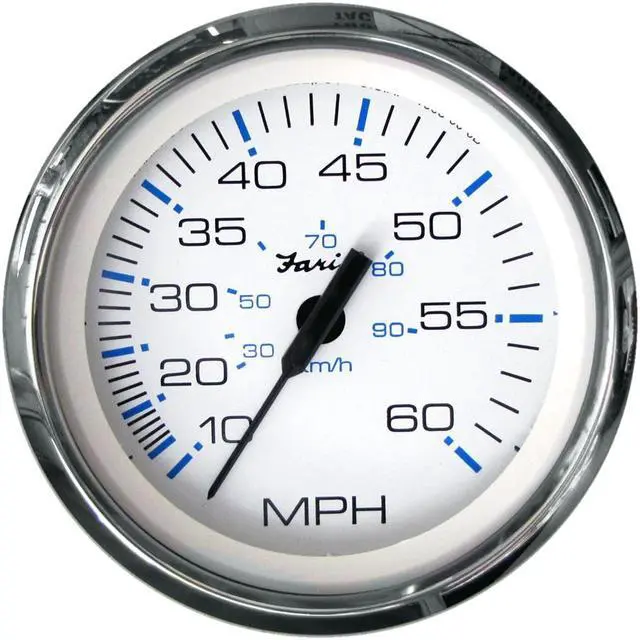Alt view image 7 of 7 - Faria Chesapeake White SS 4" Speedometer - 60MPH (Mechanical)