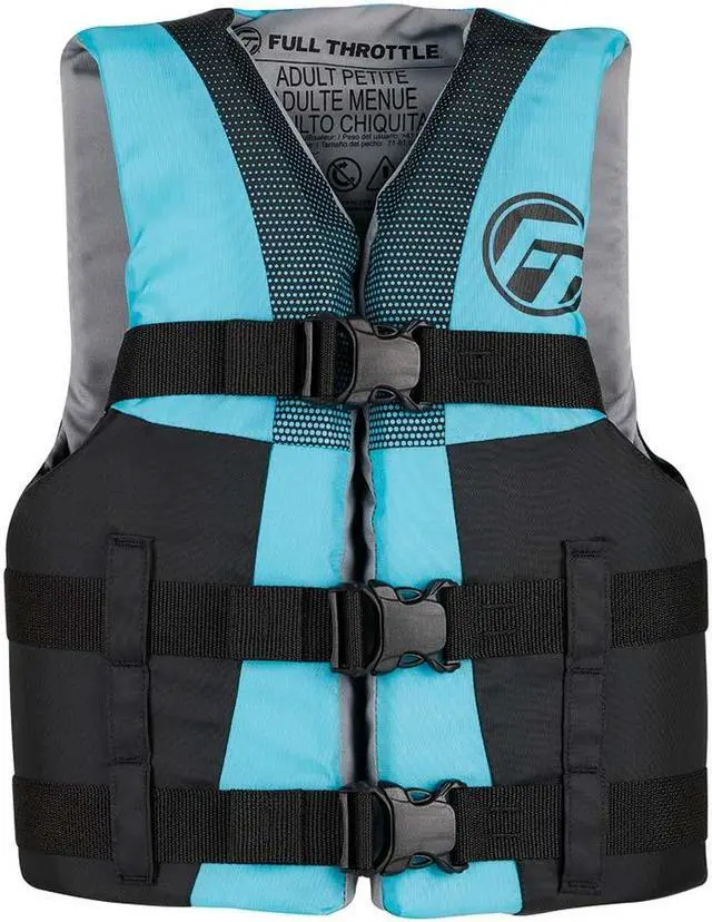 Alt view image 4 of 4 - Full Throttle Teen Nylon Life Jacket - Aqua/Black
