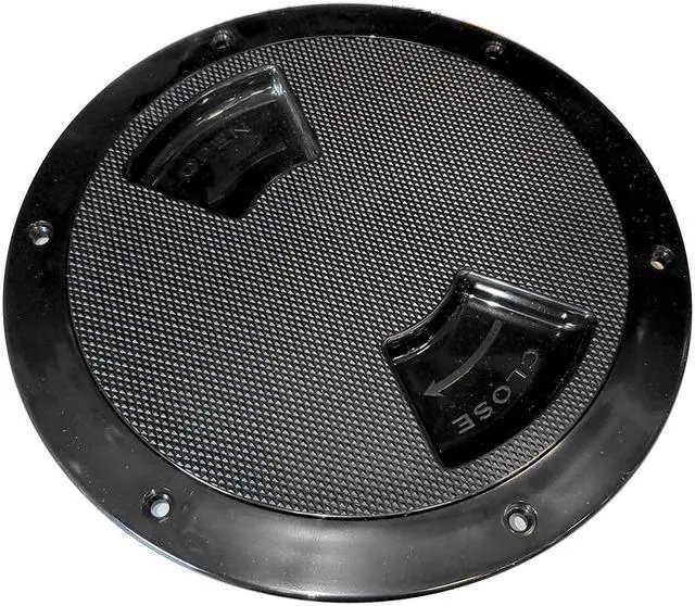Alt view image 2 of 2 - SEA DOG ABS DECK PLATE BLACK TEXTURED 8" QUARTER TURN TO