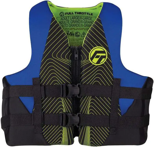 Alt view image 3 of 5 - Full Throttle 142100-500-030-22 Adult Rapid-Dry Life Jacket - Small/Medium, Blue