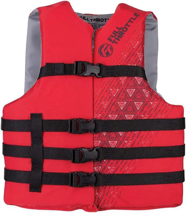 Alt view image 3 of 3 - Full Throttle 112000-100-004-22 Adult Universal Ski Life Jacket - Red, Standard