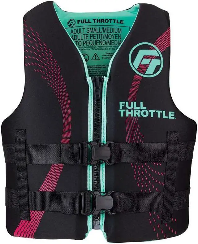 Alt view image 5 of 6 - Full Throttle 142100-505-050-22 Adult Rapid-Dry Life Jacket - Large/X-Large, Aqua