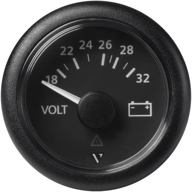 Alt view image 3 of 4 - Veratron 52mm (2-1/16") Viewline Voltmeter 18-32V - Black Dial &amp Bezel
