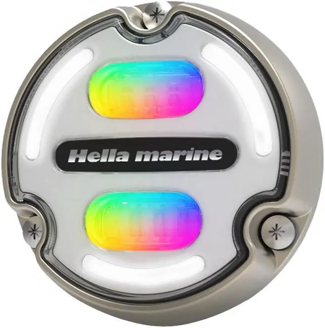 Alt view image 4 of 4 - Hella Marine Apelo A2 RGB Underwater Light - 3000 Lumens - Bronze Housing - White Lens w/Edge Light