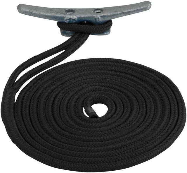 Alt view image 3 of 4 - Sea-Dog 302116020Bk-1 Double Braided Dock Line - Black, 5/8" x 20'