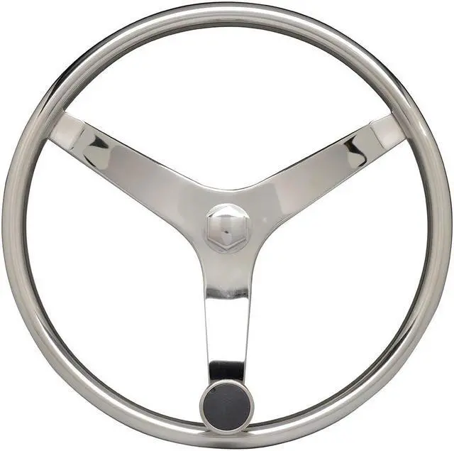 Main image of Uflex - V46 - 13.5" Stainless Steel Steering Wheel w/Speed Knob