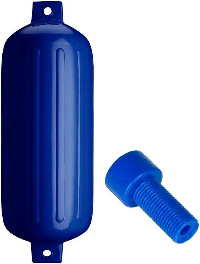Alt view image 2 of 3 - Polyform G-6 Twin Eye Fender - Cobalt Blue Twin Eye Fender - Cobalt Blue with Air Adapter