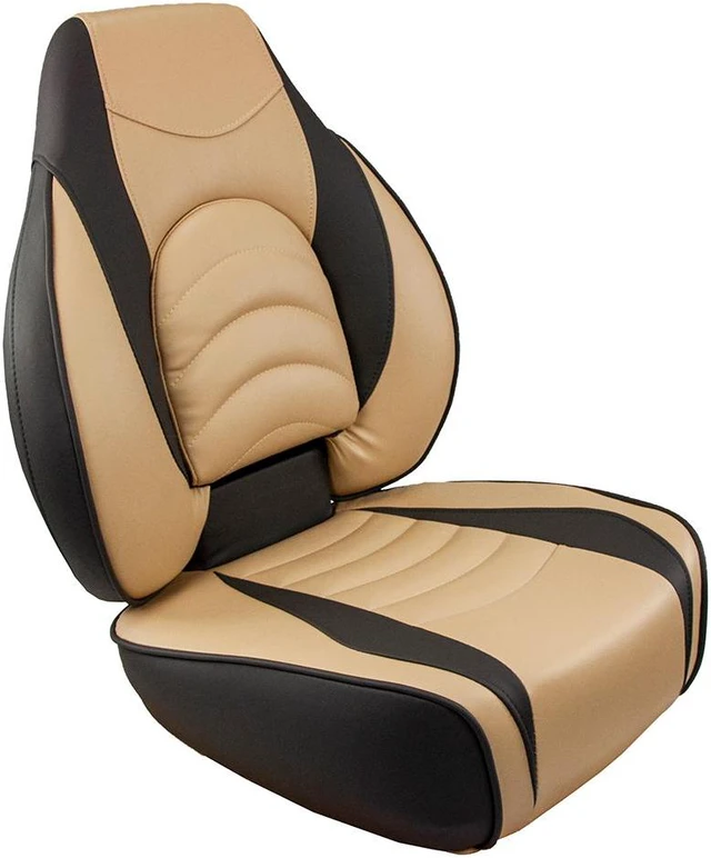 Alt view image 4 of 5 - Springfield Marine 1041684-1 Deluxe Fish Pro High Back Seat - Charcoal/Tan