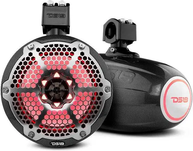 Main image of DS18 X Series HYDRO 8" Wakeboard Pod Tower Speaker w/RGB LED Light - 425W - Black Carbon Fiber