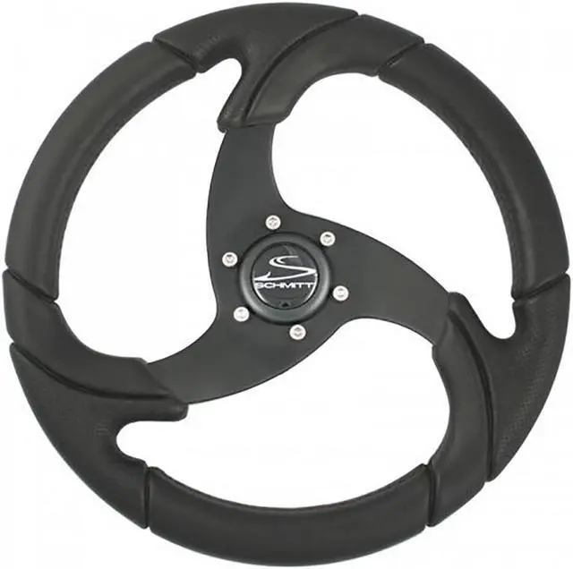 Main image of Schmitt Marine Folletto 14.2" Wheel - Black Polyurethane - 3/4" Tapered Shaft w/Black Center Cap