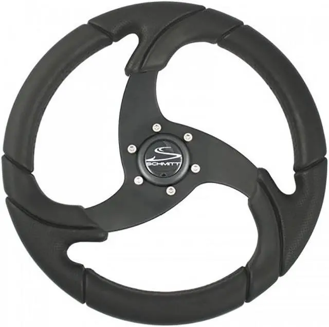 Main image of Schmitt Marine Folletto 14.2" Wheel - Black Polished Polyurethane - 3/4" Tapered Shaft w/Black Center Cap