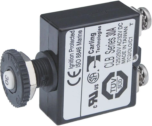 Alt view image 8 of 8 - Blue Sea 2136 Circuit Breaker 30A Push Button