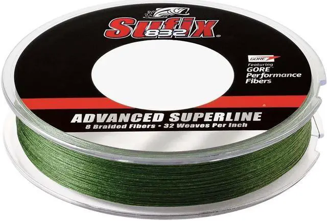 Alt view image 4 of 4 - Sufix 300 Yard 832 Advanced Superline Braid Fishing Line - 10 lb. - Low-Vis Green