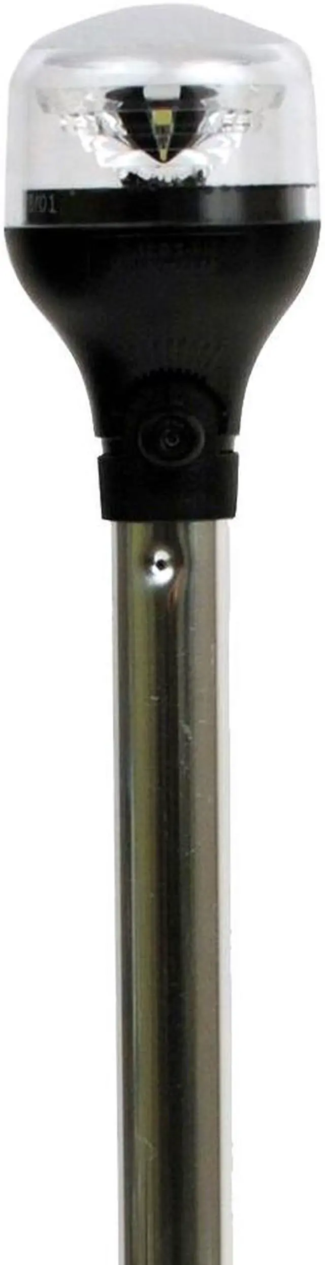 Alt view image 11 of 12 - Attwood Lightarmor Plug-In All-Around Light - 20" Aluminum Pole - Black Horizontal Composite Base W/Adapter