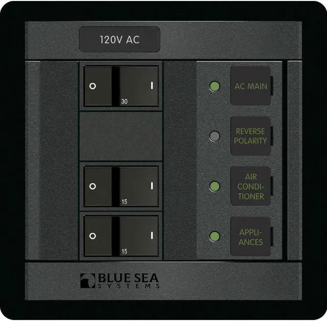 Alt view image 4 of 4 - Blue Sea 1214 120V AC Main + 2 Positions