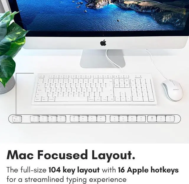 Alt view image 4 of 4 - Macally Full Size USB Keyboard and Optical USB Mouse Combo for Mac