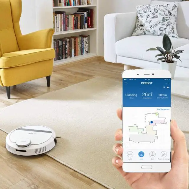 Alt view image 3 of 3 - ECOVACS DEEBOT 907 Robot Vacuum Cleaner for Carpet, Floors, and Pet Hair